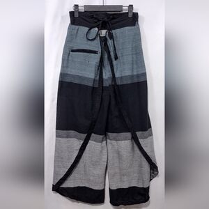 NWOT Womens Bohemian Gypsy Hippie Yoga Plaid Palazzo Gaucho Wrap Pants Size XS